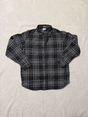 Men's Columbia Black & Gray Plaid Button-Up Shacket